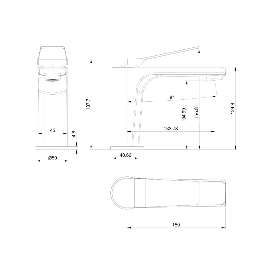 Приобрести смеситель для раковины wonzon & woghand, черный матовый (ww-xh-012-mb)