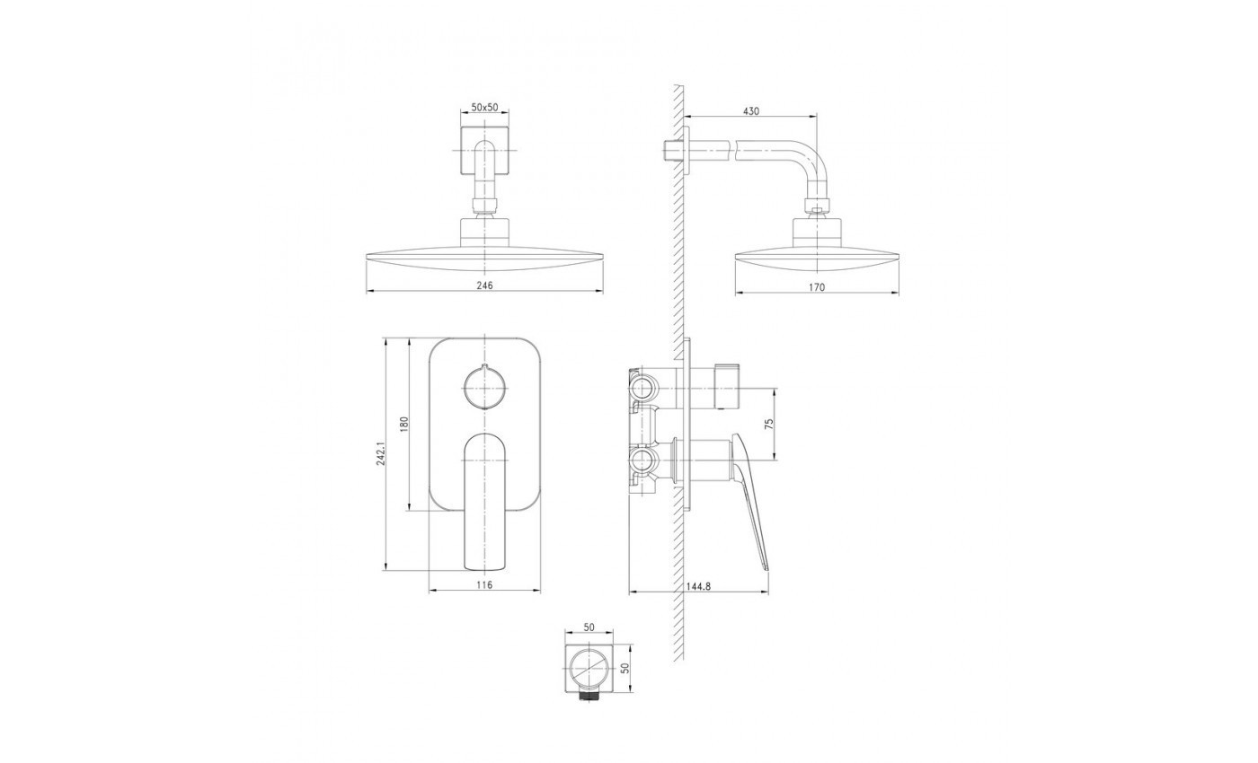 Приобрести lemark душевая система allegro, скрытый монтаж, хром lm5929cw