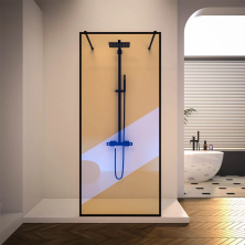 Veconi Душевая перегородка Korato 100х200 см, черная, стекло хамелеон KR90BC-100-09-C4