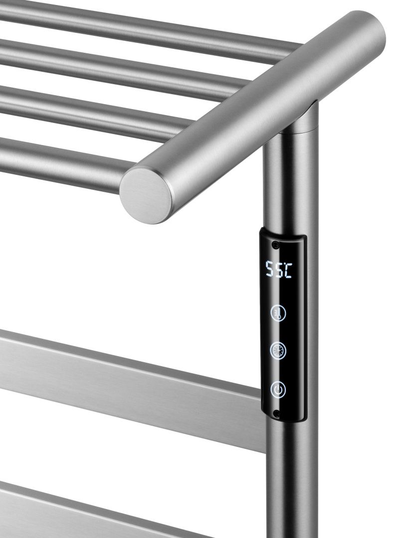 Приобрести полотенцесушитель электрический с полкой wonzon & woghand essen, брашированный никель (ww-a402-br)