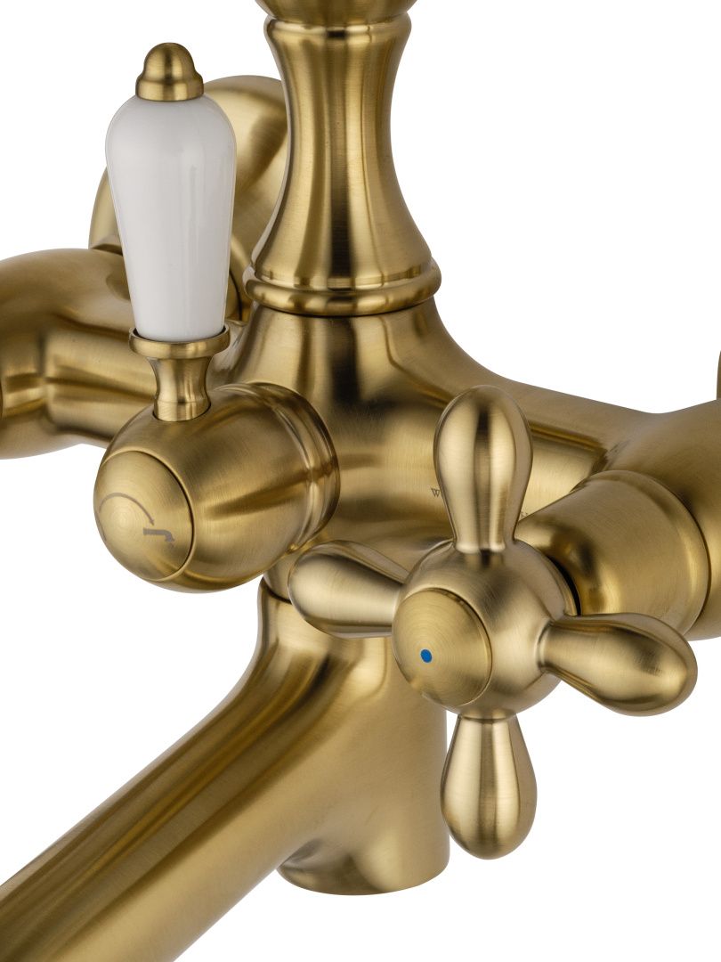 Приобрести смеситель для ванны с душем wonzon & woghand retro, брашированное золото (ww-88639020-bg)