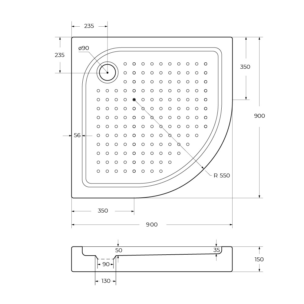 Приобрести belbagno акриловый поддон 90х90 см tray-bb-r-90-550-15-w