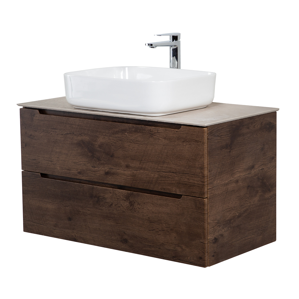 Приобрести belbagno тумба со столешницей etna 100 см, подвесная rovere moro