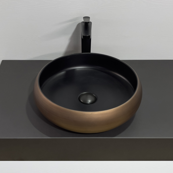 Приобрести comforty раковина 78650 41х41 см, медная-черная матовая