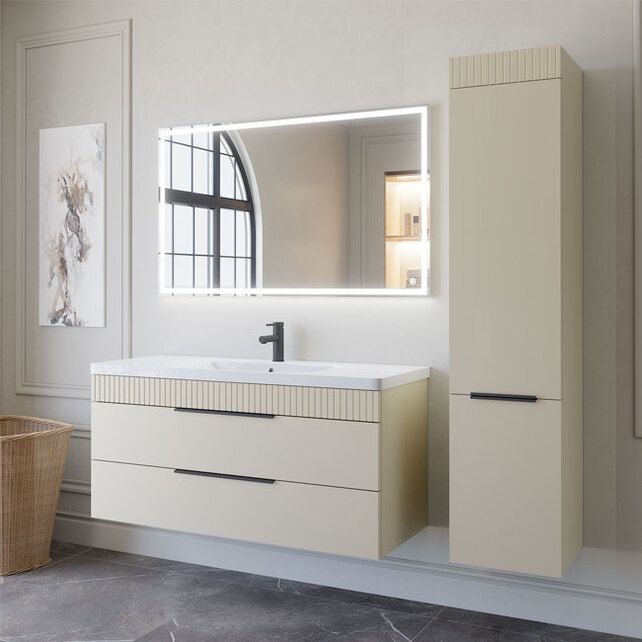 Приобрести caprigo тумба с раковиной monbar-smalty 120 см, бежевая, эмаль