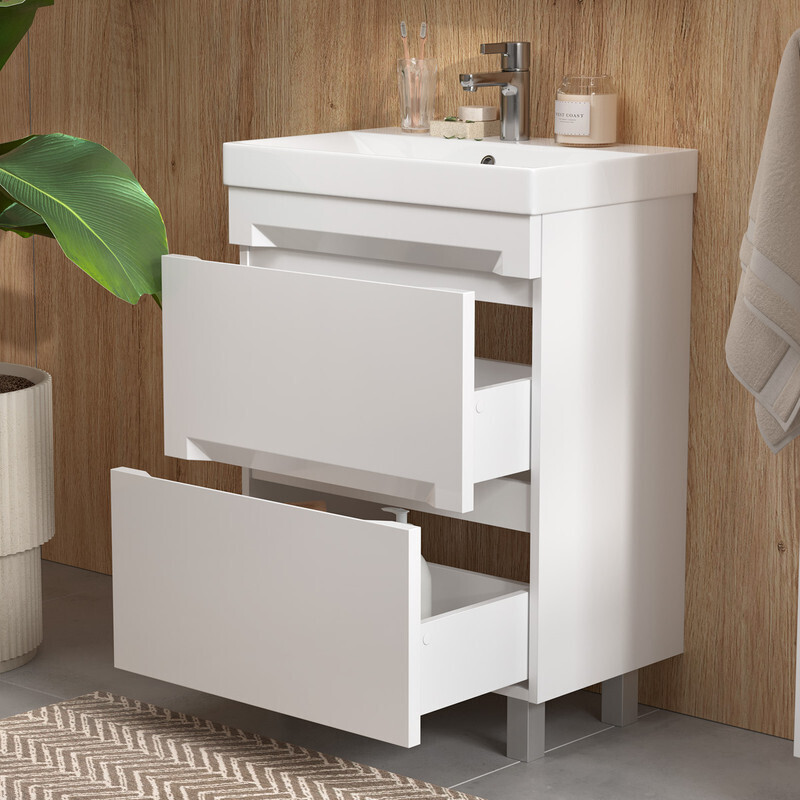 Приобрести equil тумба напольная с раковиной corner 60 см, белая tpcrnr60.2y-06