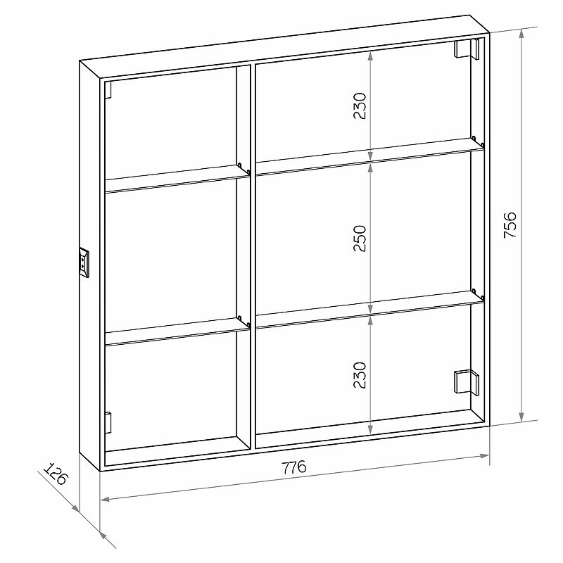 Приобрести continent зеркало шкаф с подсветкой aperio 80х80 см, сенсорный включатель, правосторонее, белое