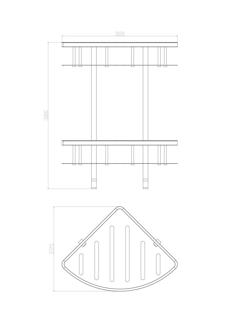 Приобрести полка для ванной 2-х ярусная угловая wonzon & woghand, хром (ww-4142)