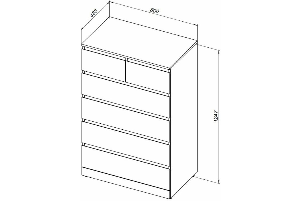 Приобрести aquanet комод сканди 80x48 см, дуб эдгрейн (6 ящиков)