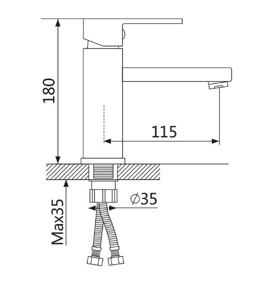 Приобрести cмеситель для раковины vieir gunzi 180 мм, графит/gun metal v113512g