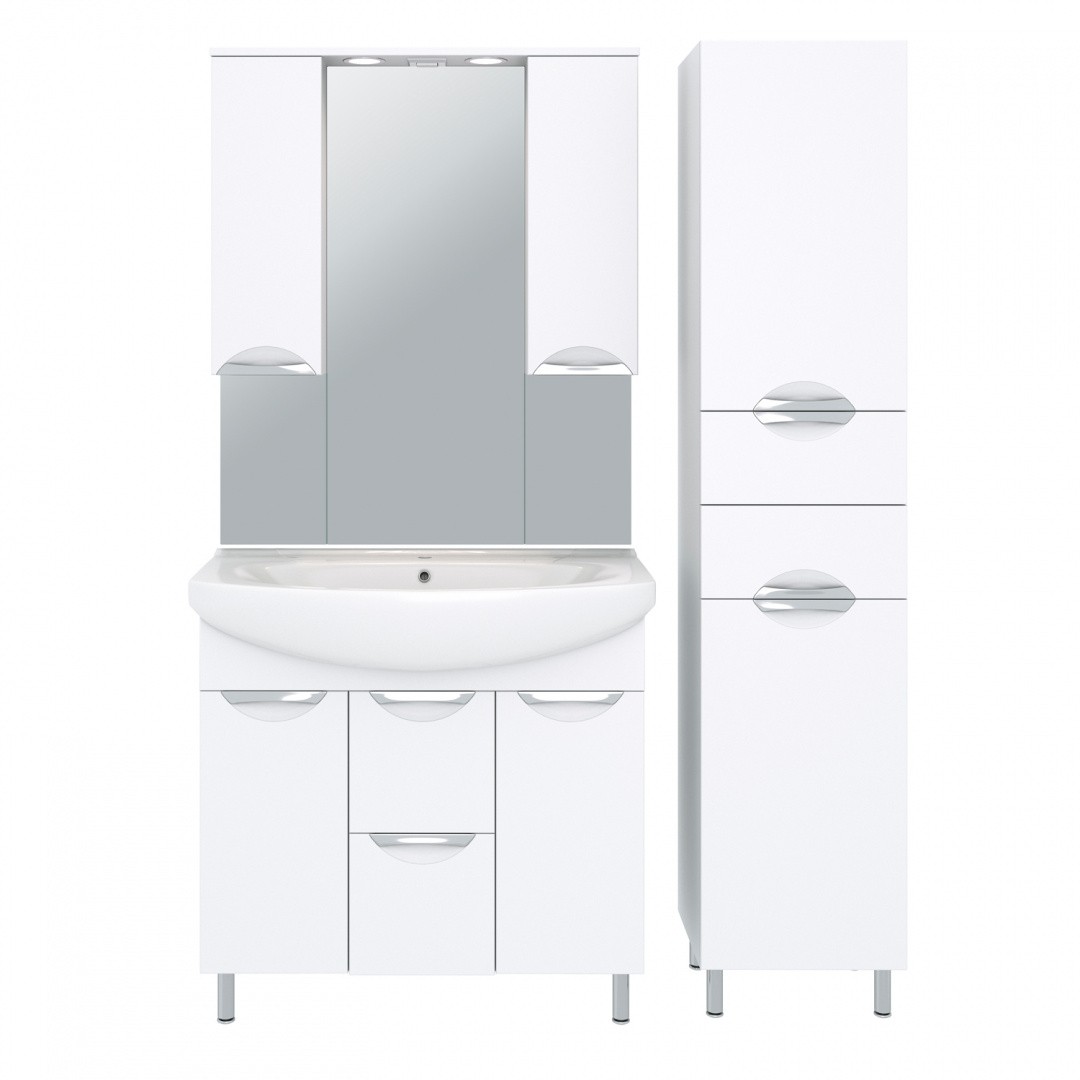 Приобрести aqua de marco зеркало-шкаф eleganse 85 см, белый\хром 1085cele