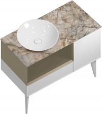 Тумба напольная с раковиной Kerama Marazzi CONO 97 см, белая, лимо