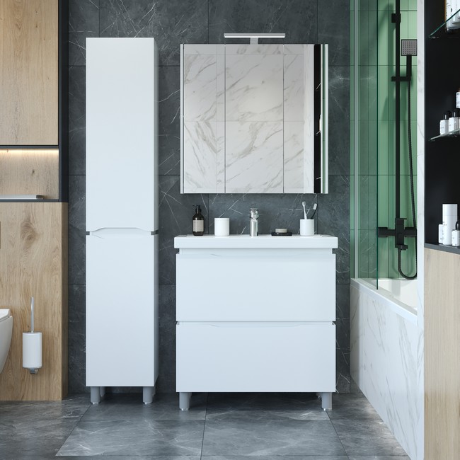 Приобрести briz пенал напольный milana 35 см, белый, правый п-35