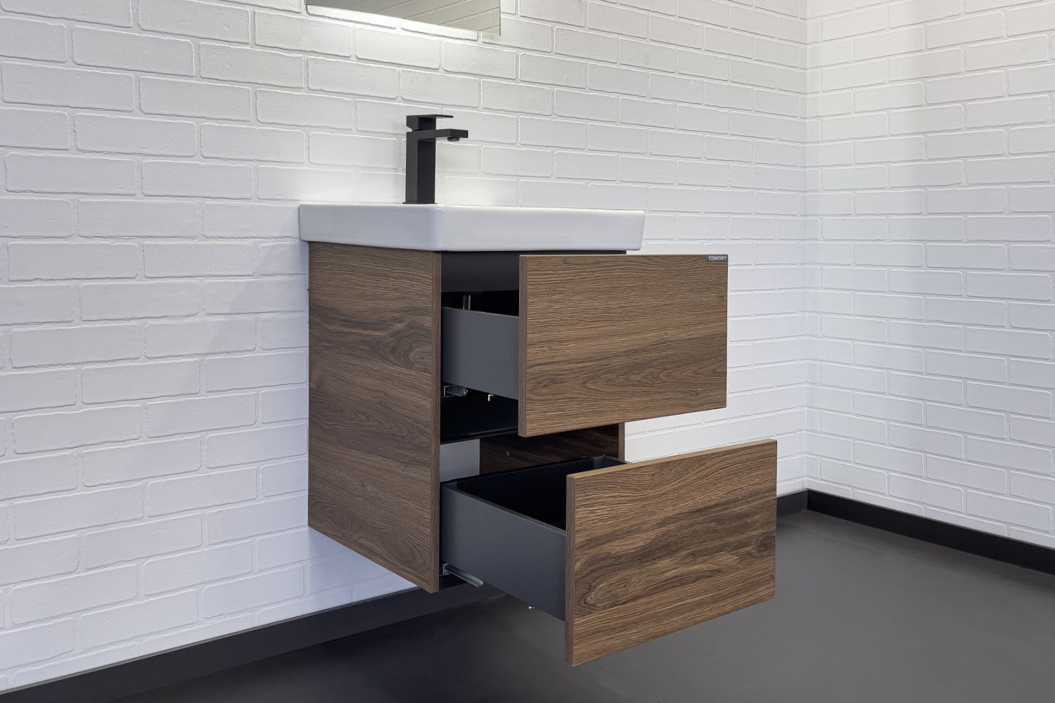 Приобрести сomforty тумба с раковиной дартфорд-45 дуб тёмно-коричневый