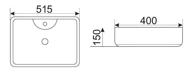 Приобрести раковина накладная ceramalux 51 см 9445