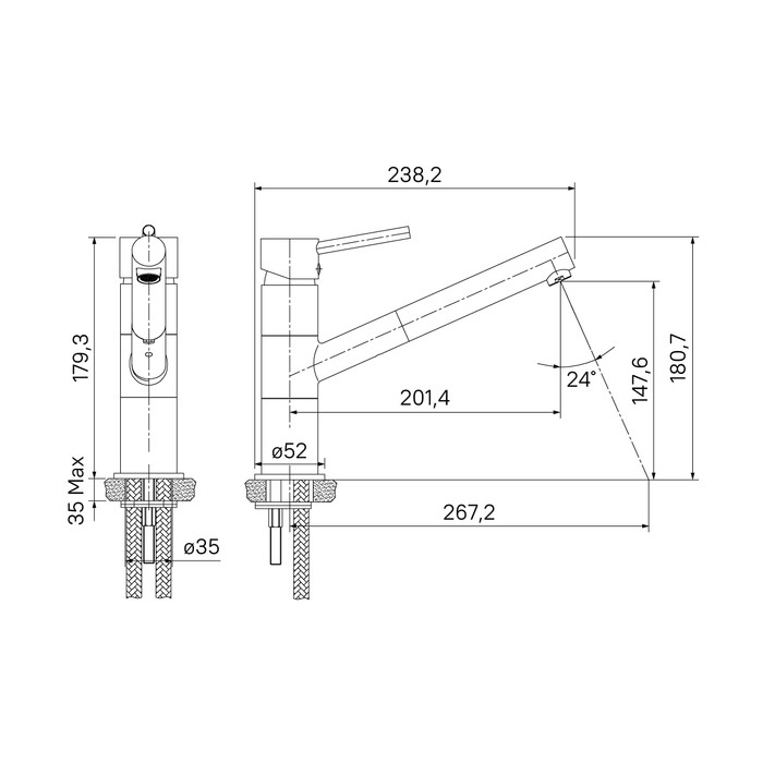 Приобрести iddis смеситель для кухни kitchen velikan 179,3мм, хром\черный vl1bbsgi05