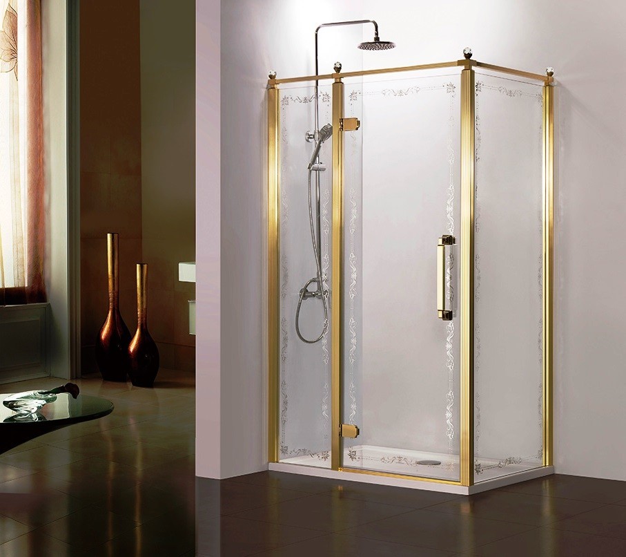 Приобрести душевое ограждение azario ontario az-nbb1231-l 120x90 см, золото, прозрачный узор