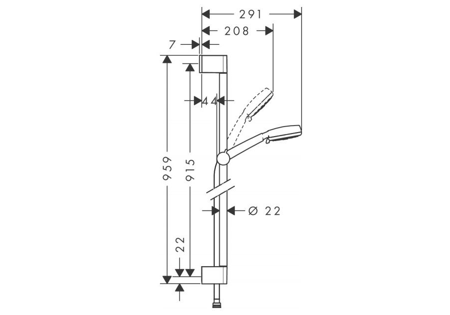 Приобрести 26656400 душевой набор crometta 100 multi unica set 0,90 м, ½’