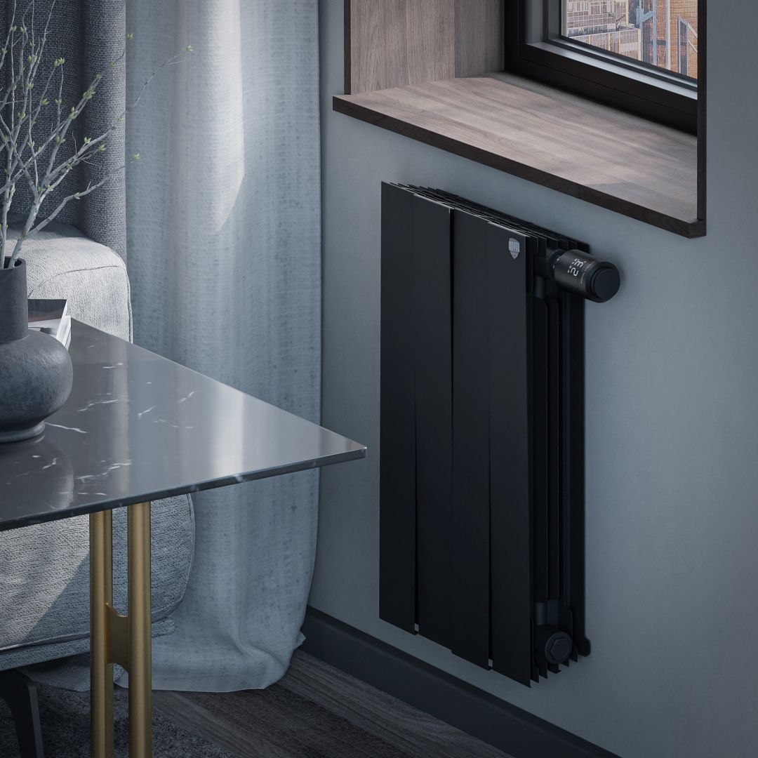 Приобрести royal thermo радиатор биметаллический pianoforte 500 /noir sable ( черный графит ) vdr80 - 4 секц.