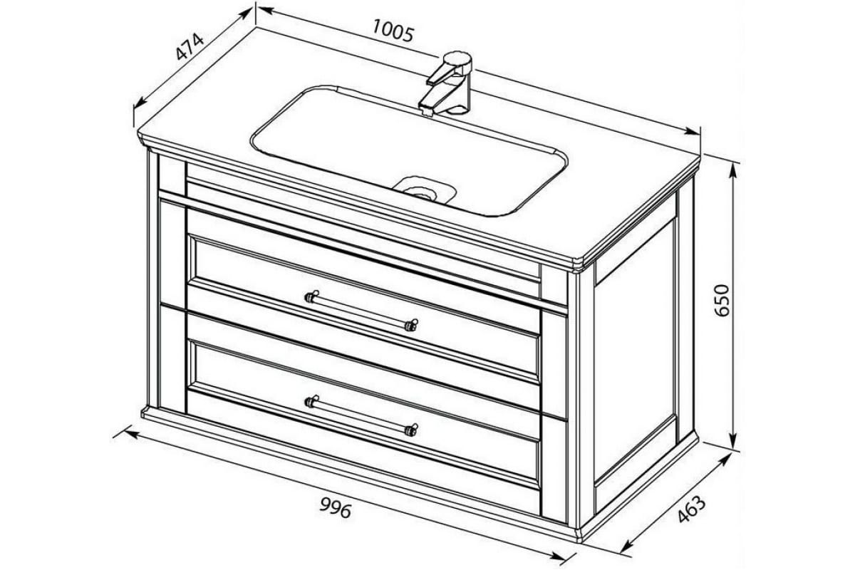 Приобрести aquanet тумба с раковиной бостон м 100 см, белая