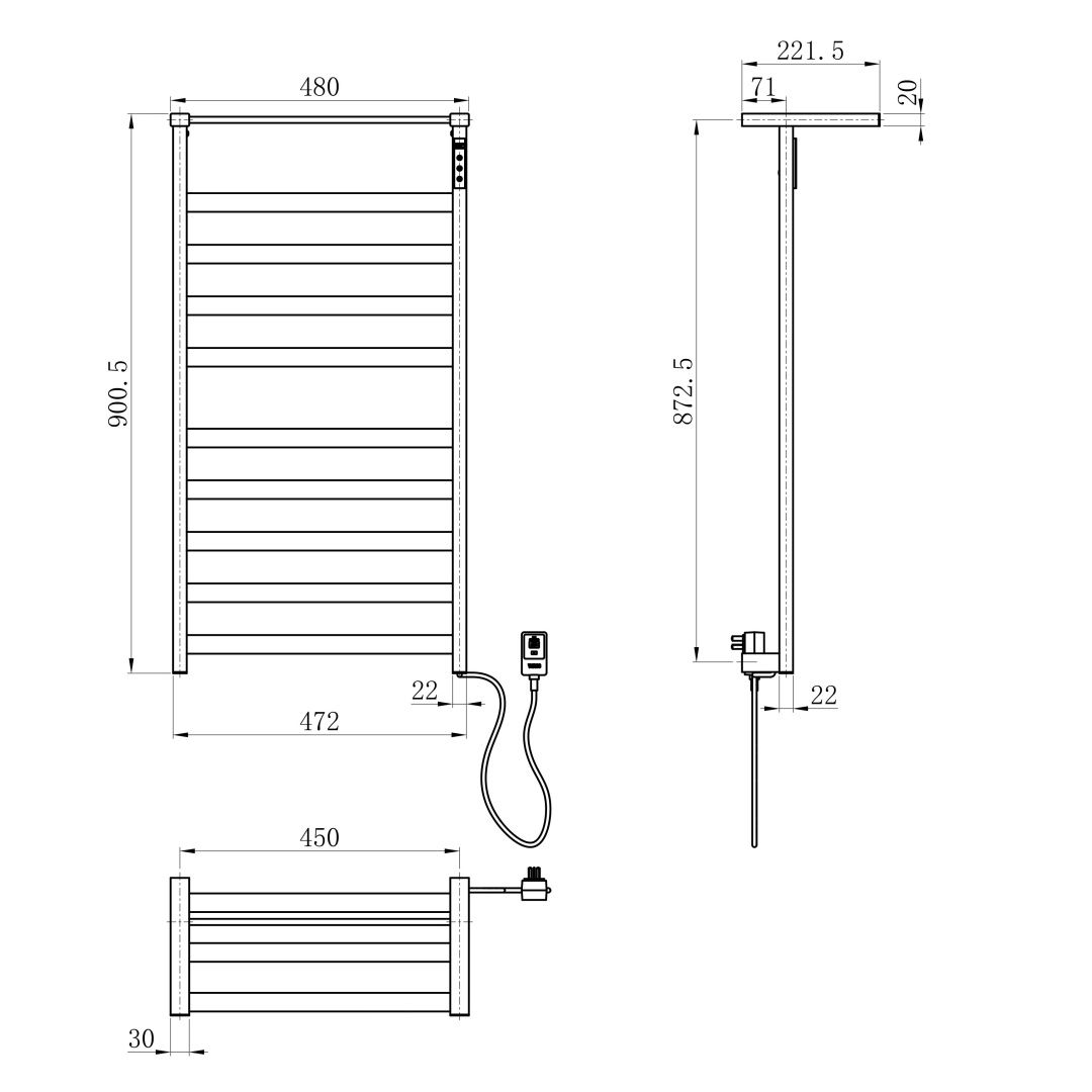 Приобрести полотенцесушитель электрический wonzon & woghand frankfurt, брашированное золото (ww-1029-bg)