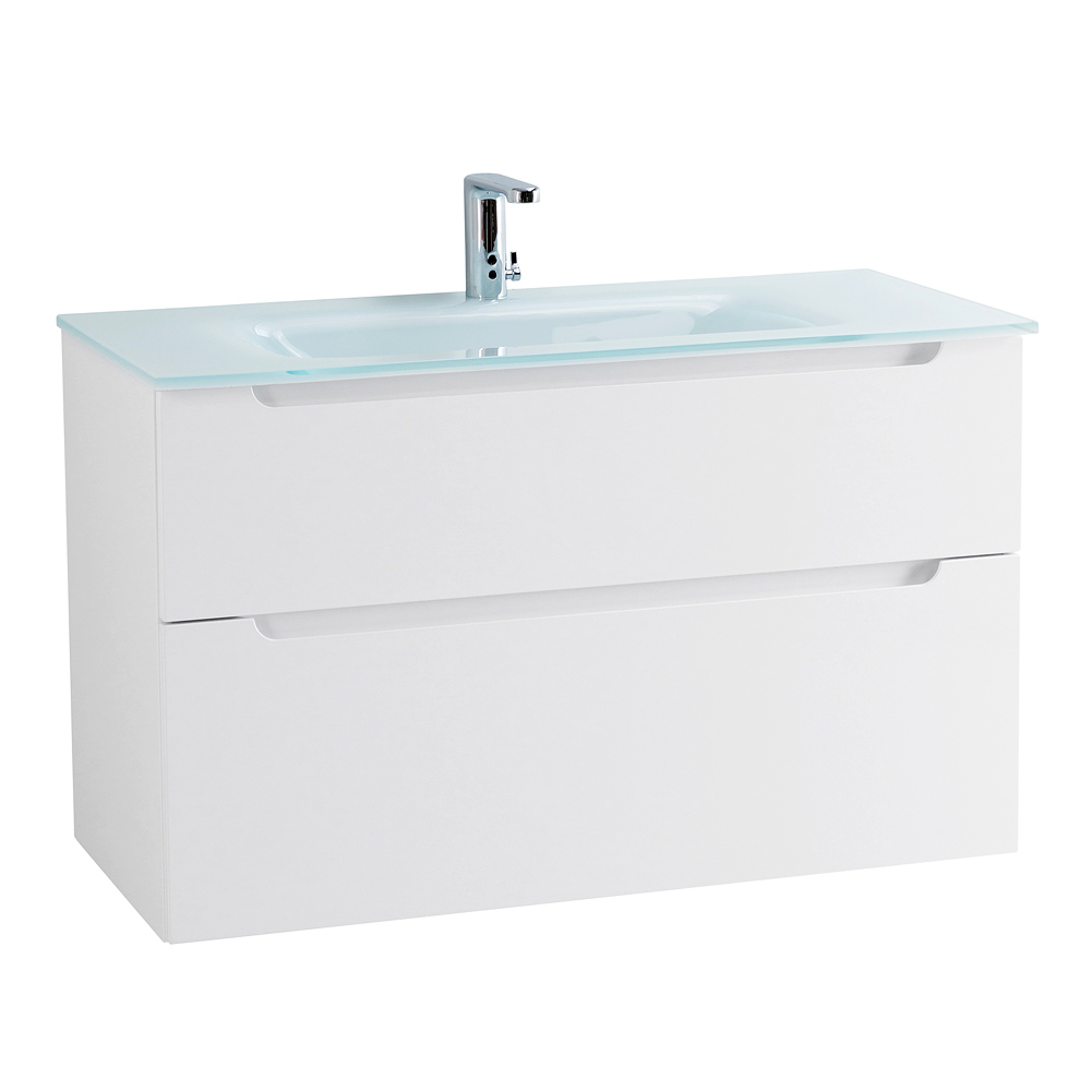 Приобрести belbagno тумба с раковиной etna-h60 100 см, подвесная bianco lucido, стеклянная раковина