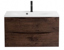 Тумба подвесная с раковиной BelBagno MARINO-800-2C-SO-RW-P 80 см, Rovere Moro