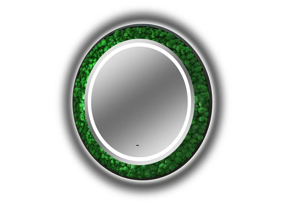 Приобрести continent зеркало с подсветкой forest 80х80 см, натуральный стабилизированный мох