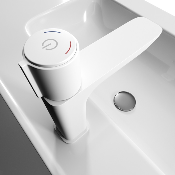 Приобрести iddis смеситель для раковины slide push control 182мм, белый матовый sliwtbti01