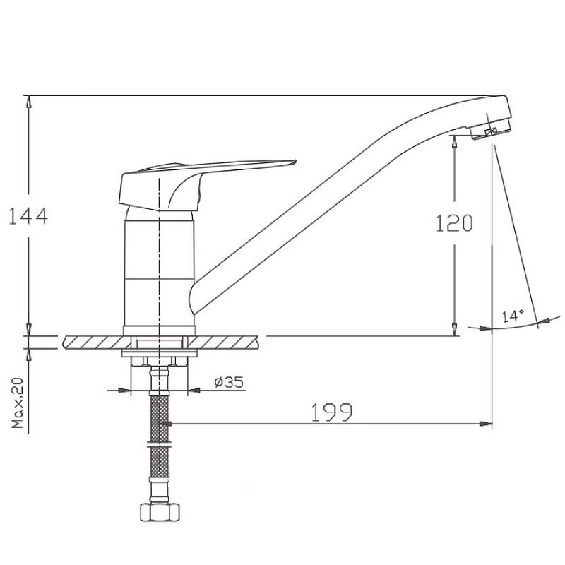 Приобрести haiba смеситель для кухни 234 мм, хром hb-4937