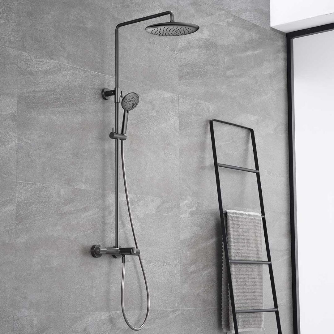 Приобрести vincea душевая стойка desire, термостат, оружейная сталь vsfs-1d1tgm