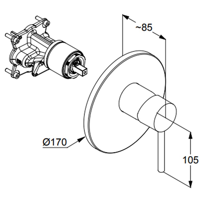 Приобрести kludi смеситель для душа скрытого монтажа bozz,170мм, черный матовый 386553976