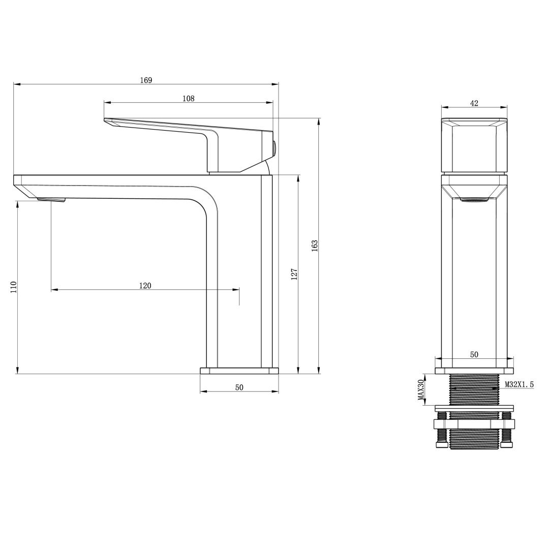 Приобрести смеситель для раковины wonzon & woghand diamond, черный матовый (ww-88139011-mb)