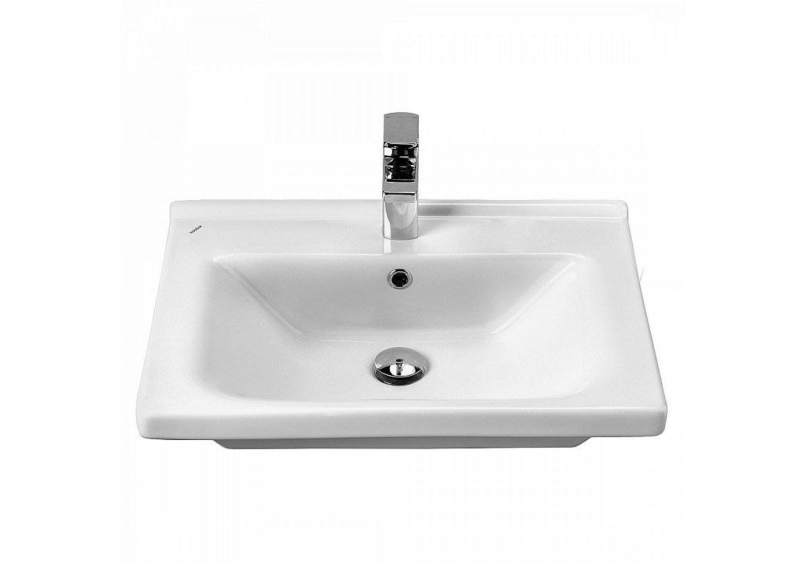 Приобрести тумба подвесная с раковиной акватон капри 60 см 1a230101kpdb0;1wh302421, белый/таксония темная