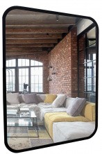 Azario Зеркало Мальта-лофт 60х80 см, в пластиковой раме, черный ФР-00002427