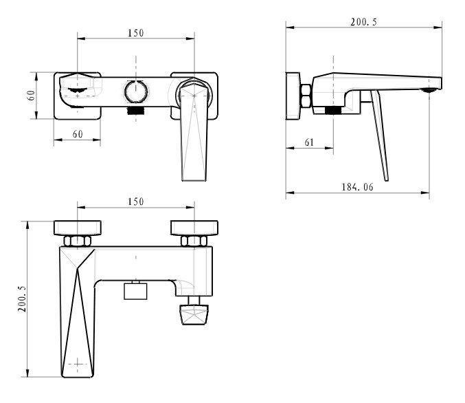 Приобрести boheme смеситель для ванны venturo, белый\хром 373-w