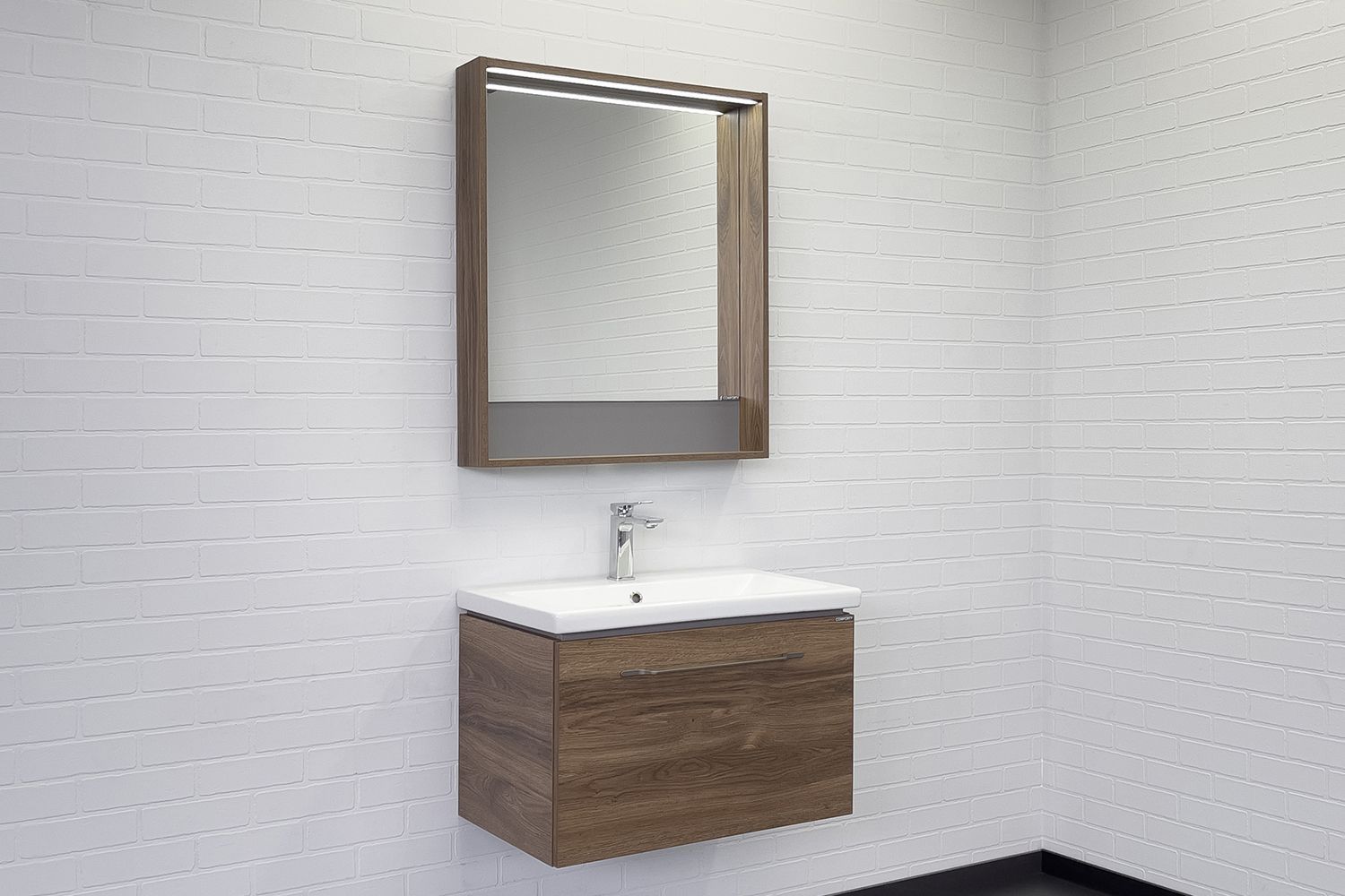 Приобрести сomforty зеркало томари-70 с подсветкой, дуб темно-коричневый