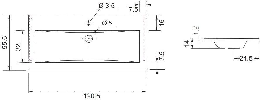 Приобрести aquanet раковина мадонна 120х55 см, marmite pernilla