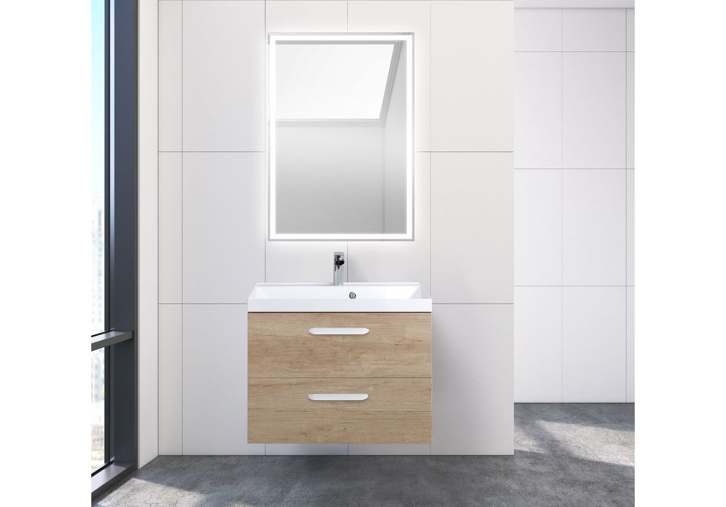 Приобрести тумба подвесная с раковиной belbagno aurora-700-2c-so-rnn 70 см, rovere nebrasca nature