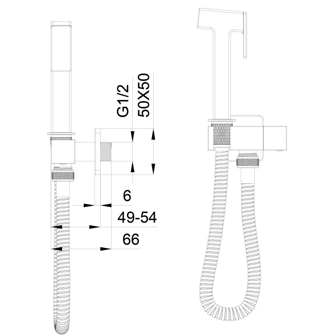 Приобрести модуль гигиенического душа для встраиваемых смесителей wonzon & woghand, брашированное золото (ww-88809904-bg)