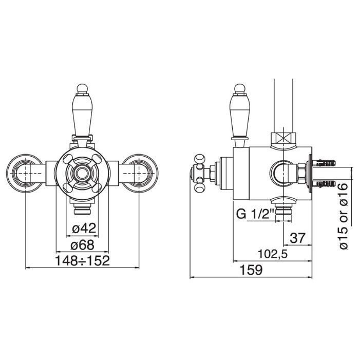 Приобрести cezares смеситель для душа margot с термостатом, хром margot-d-t-01-bi