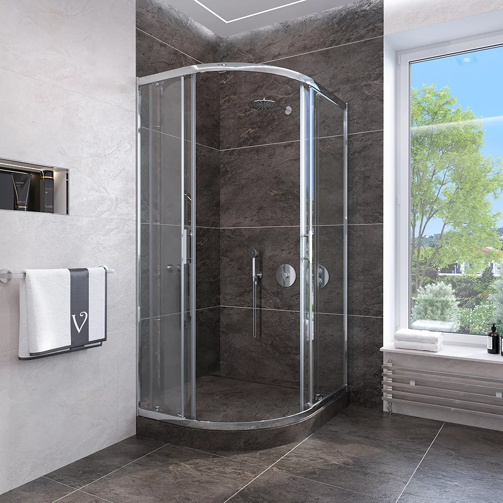 Приобрести veconi душевое ограждение rovigo 90х90 см, хром, прозрачное rv107-90-01-c4