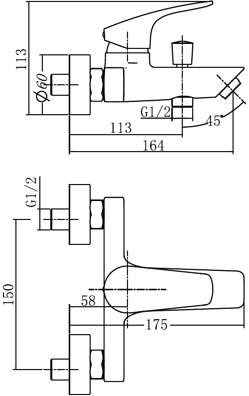 Приобрести aquanet смеситель для ванны static black af330-20b