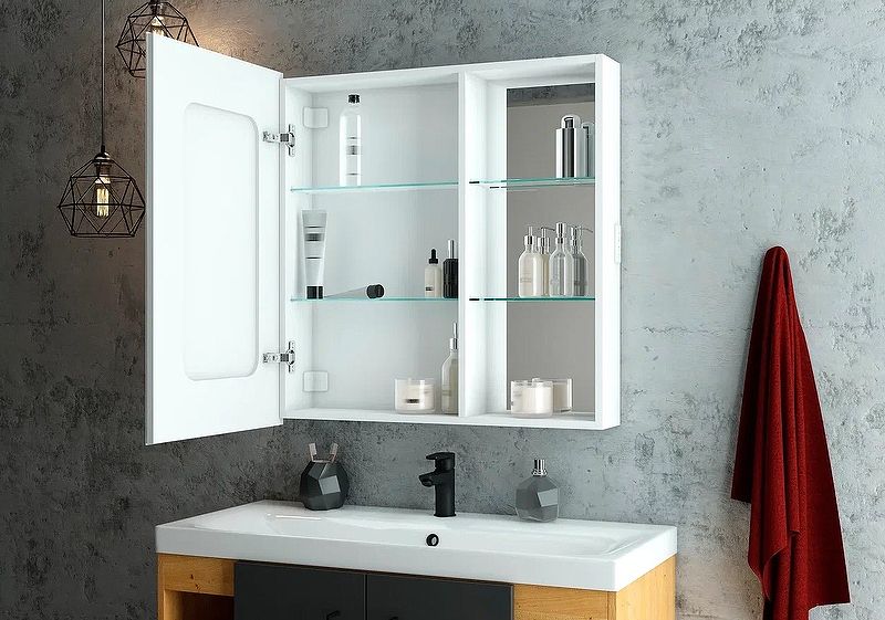 Приобрести continent зеркало шкаф с подсветкой aperio 80х80 см, сенсорный включатель, левосторонее, белое