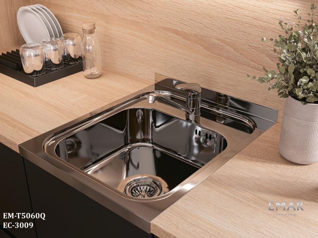 Приобрести emar кухонная мойка 50х60 см, хром emar 5060l