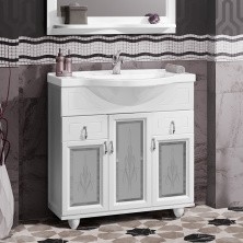 Opadiris Тумба напольная с раковиной Тибет 85 см, белая