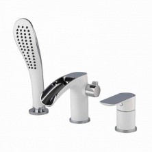 Gappo Смеситель на борт ванны G1148-8, 3 отверстия, белый\хром 93468