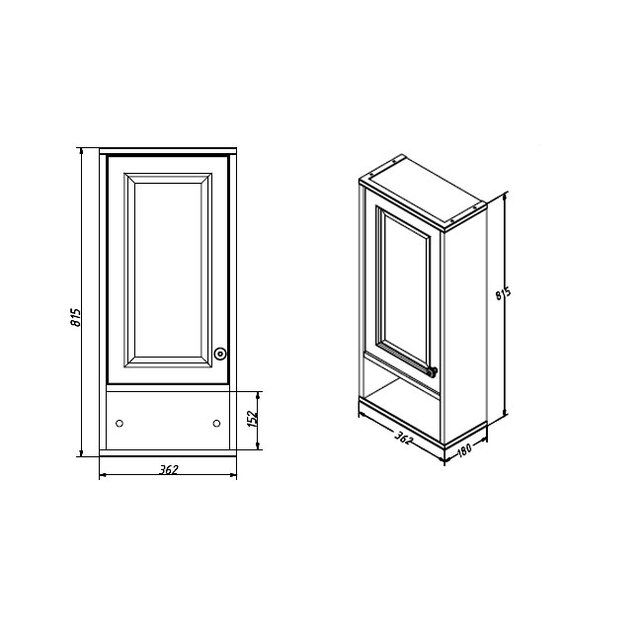 Приобрести caprigo шкаф albion 36 см, левый, белый, эмаль