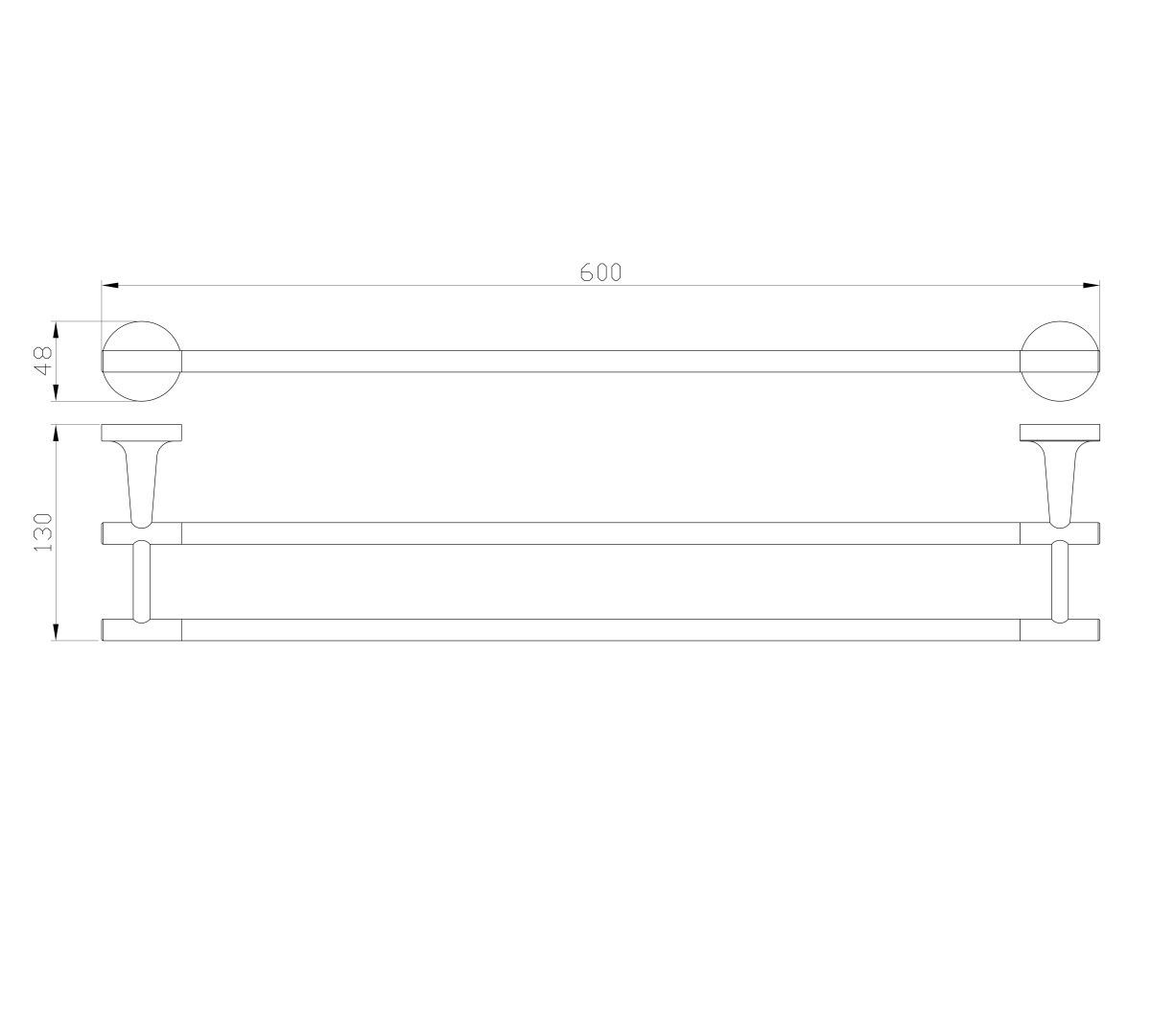 Приобрести полотенцедержатель двойной wonzon & woghand simple, хром (ww-6511)