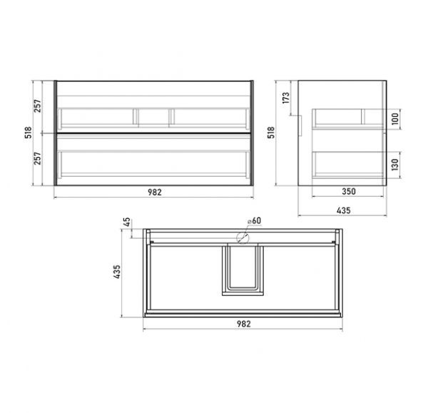 Приобрести mirsant тумба sole ultra , подвесная с раковиной premier 100 см, белый глянец ут000068486